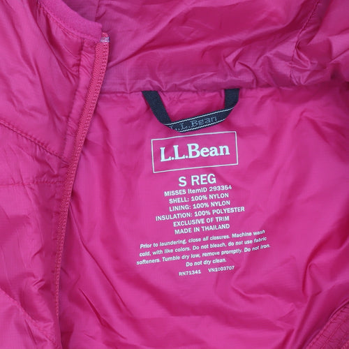 L.L.Bean Women's Pink Hooded Puffer Jacket Size S Regular Nylon