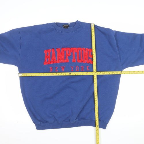 PrettyLittleThing Women Blue Hamptons New York Pullover Sweatshirt M