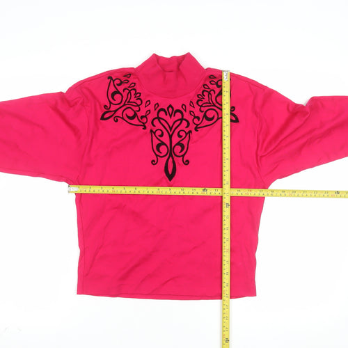 Marks and Spencer Women’s Pink Embroidered High Neck Sweatshirt Size 10