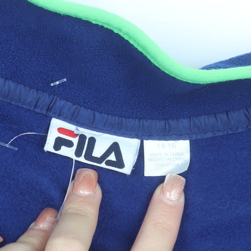 FILA Womens Navy Full Zip Fleece Sweatshirt Size 14/16