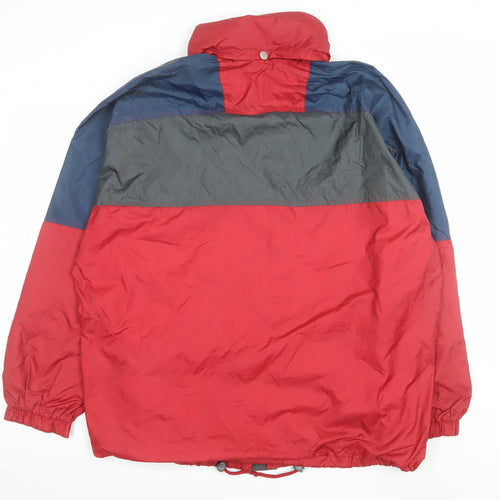 Brugi Men's Red & Grey Colour Block Puffer Jacket L Regular Fit