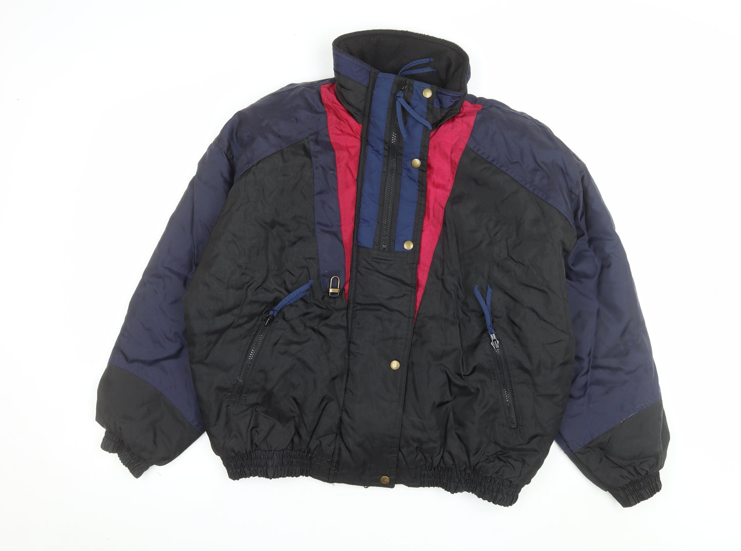 New Face Men’s Black 90s Puffer Jacket L Hooded Winter Coat