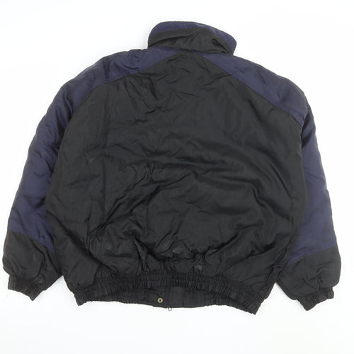 New Face Men’s Black 90s Puffer Jacket L Hooded Winter Coat