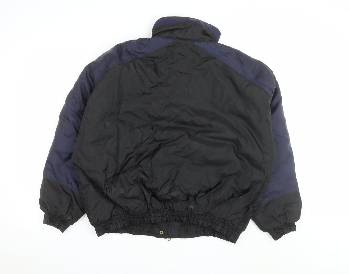 New Face Men’s Black 90s Puffer Jacket L Hooded Winter Coat
