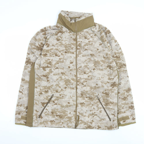 Peckham Men’s Beige Camouflage Full Zip Fleece Jacket Medium