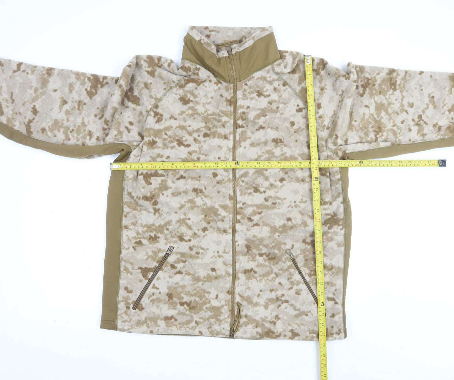 Peckham Men’s Beige Camouflage Full Zip Fleece Jacket Medium