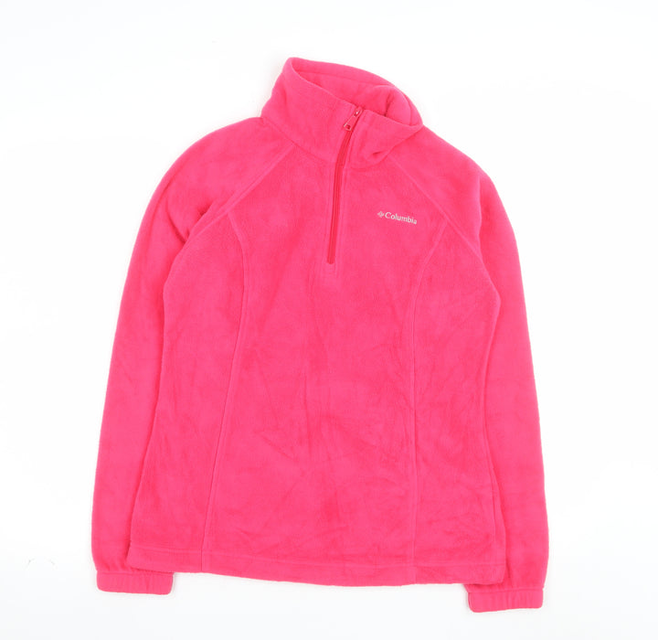Columbia Women’s Pink 1/4 Zip Fleece Pullover Small Warm Lightweight