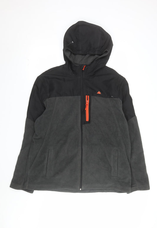 Snozu Men’s Grey XL Full Zip Hooded Fleece Jacket