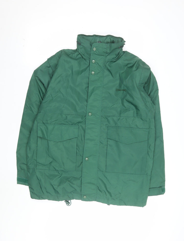 Spalding Men's Green Polyamide Parka Jacket Size M Outdoor Coat