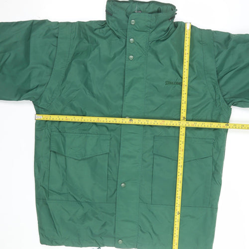 Spalding Men's Green Polyamide Parka Jacket Size M Outdoor Coat