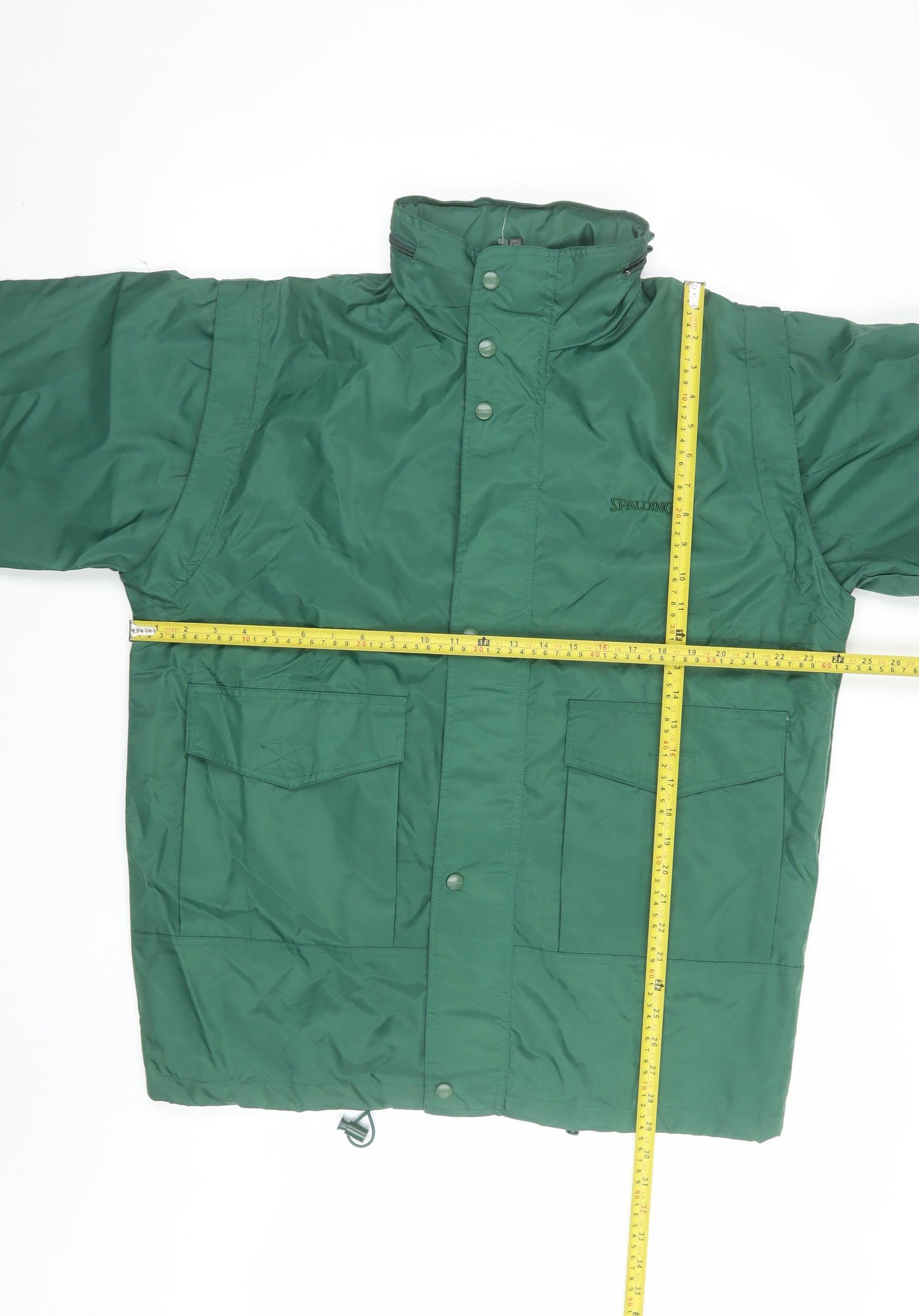 Spalding Men's Green Polyamide Parka Jacket Size M Outdoor Coat