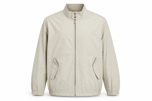 Front view of Sears Men’s Beige Full Zip Polyester Jacket, size L, 44in Casual