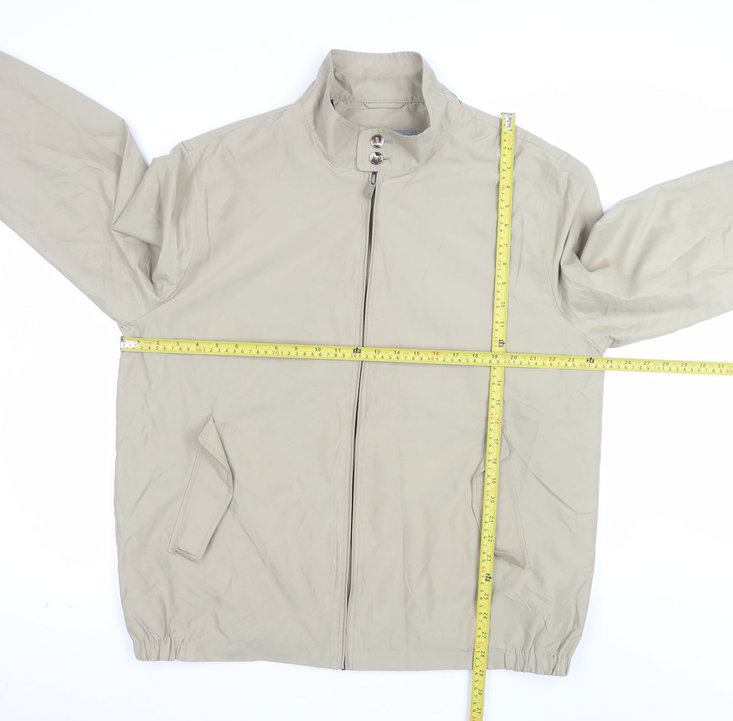 Sears Men’s Beige Full Zip Polyester Jacket Size L 44in Casual