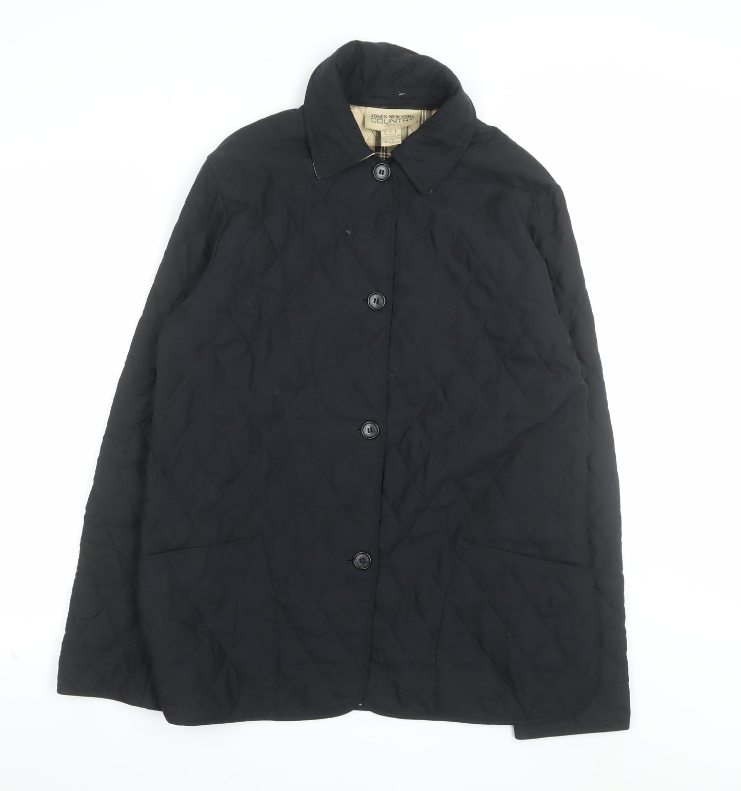 Jones New York Country Women’s Black Quilted Mid-Length Jacket S