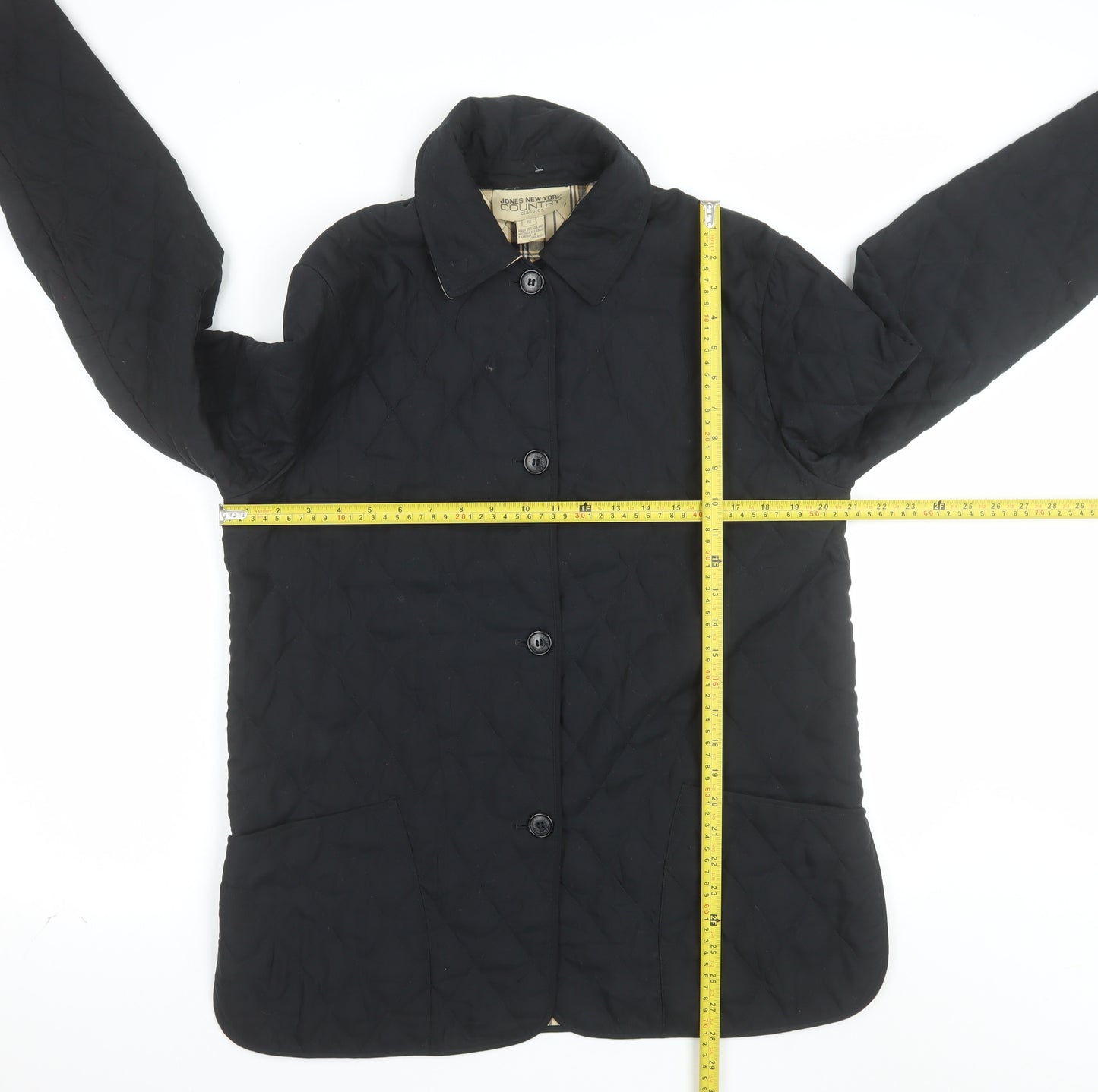 Jones New York Country Women’s Black Quilted Mid-Length Jacket S