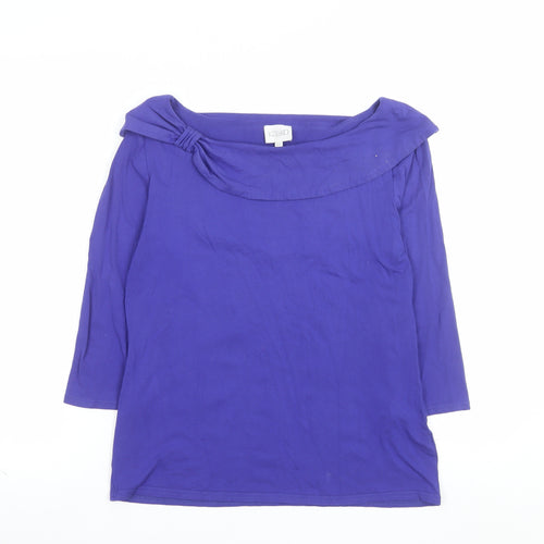 Kaliko Women's Purple Boat Neck 3/4 Sleeve Tunic Blouse Size 12