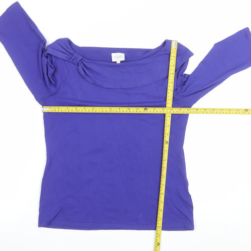 Kaliko Women's Purple Boat Neck 3/4 Sleeve Tunic Blouse Size 12