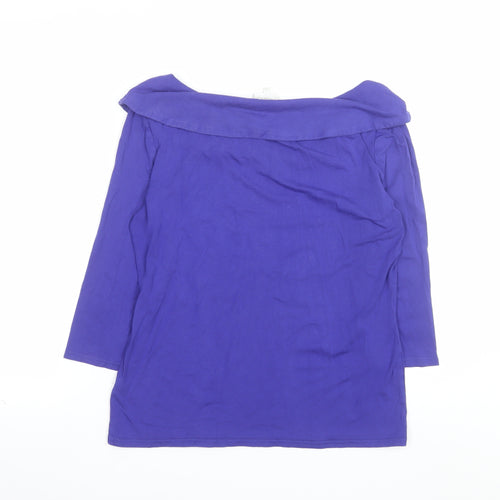 Kaliko Women's Purple Boat Neck 3/4 Sleeve Tunic Blouse Size 12