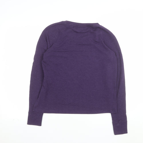 Nike Women's Purple Dri-FIT Long Sleeve Sports Top M