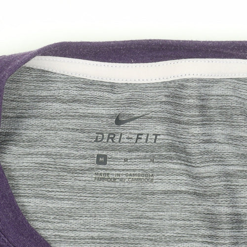 Nike Women's Purple Dri-FIT Long Sleeve Sports Top M
