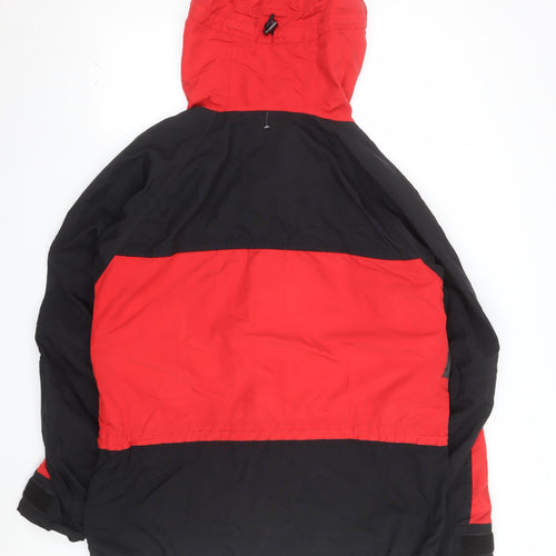 Solstice Men's Red Black Winter Parka Jacket L Hooded Nylon