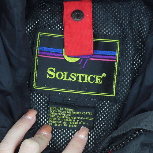 Solstice Men's Red Black Winter Parka Jacket L Hooded Nylon