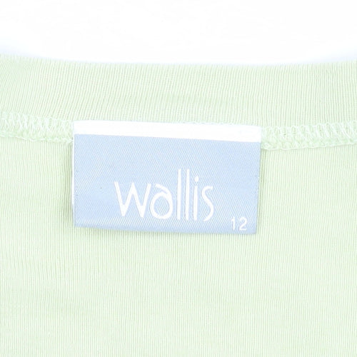 Wallis Womens Green Cotton V-Neck Beaded Jumper Size 12