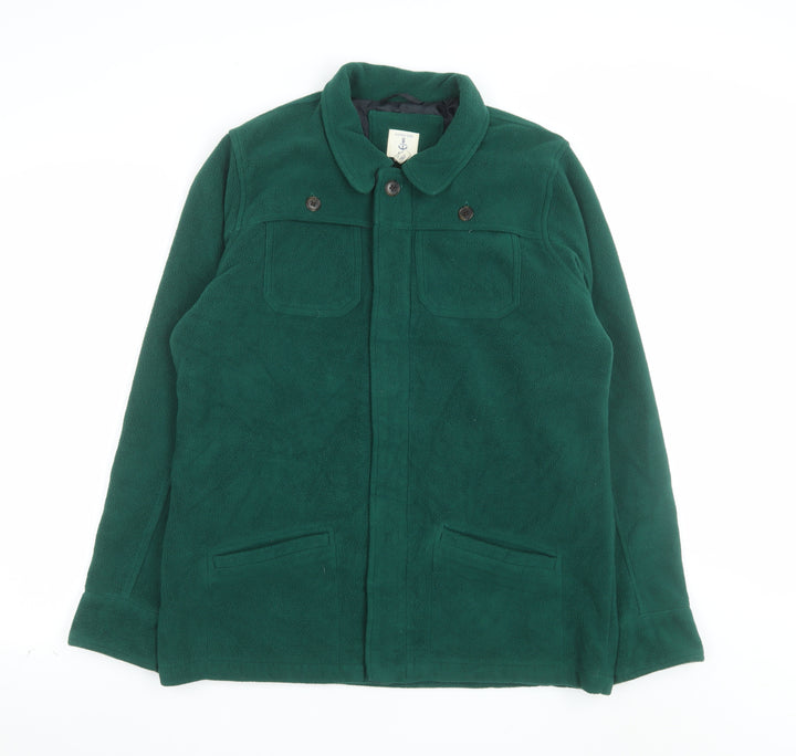 Lands' End Teens Green Fleece Lined Mid-Length Casual Jacket Size S