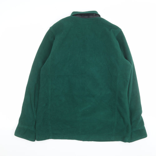 Lands' End Teens Green Fleece Lined Mid-Length Casual Jacket Size S