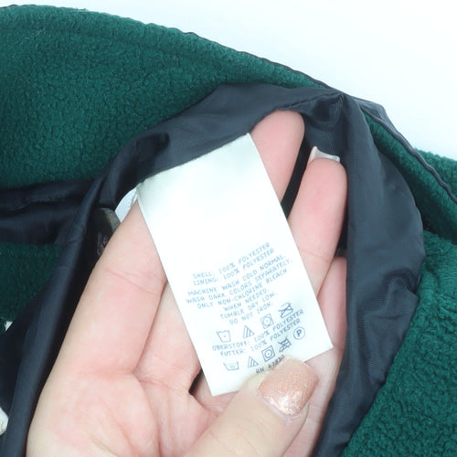 Lands' End Teens Green Fleece Lined Mid-Length Casual Jacket Size S