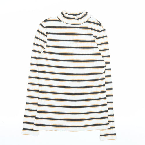 Mint Velvet Women's Multicoloured Striped Roll Neck Jumper Size M