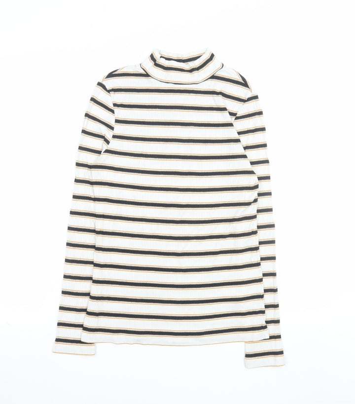 Mint Velvet Women's Multicoloured Striped Roll Neck Jumper Size M