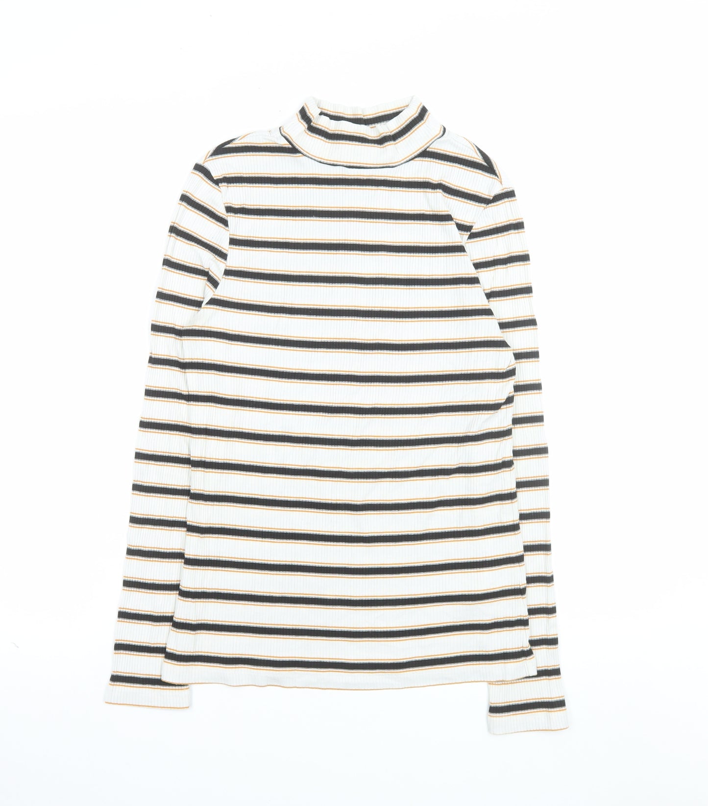 Mint Velvet Women's Multicoloured Striped Roll Neck Jumper Size M