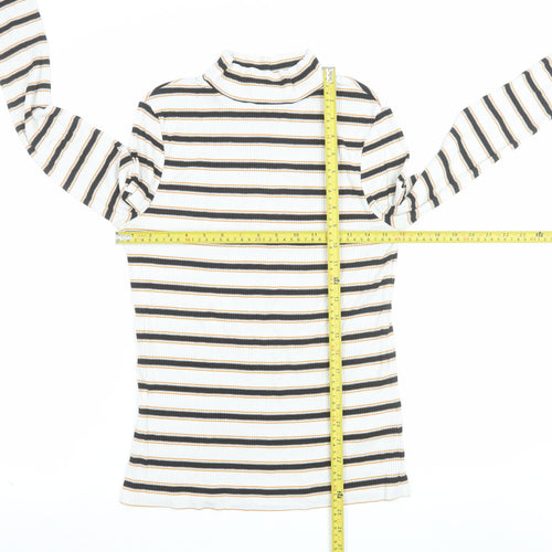 Mint Velvet Women's Multicoloured Striped Roll Neck Jumper Size M
