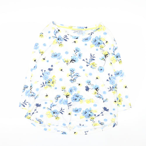 Pebble Bay Women's Multicoloured Floral Cotton 3/4 Sleeve T-Shirt Size 14