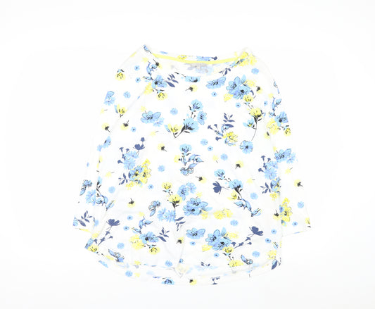 Pebble Bay Women's Multicoloured Floral Cotton 3/4 Sleeve T-Shirt Size 14