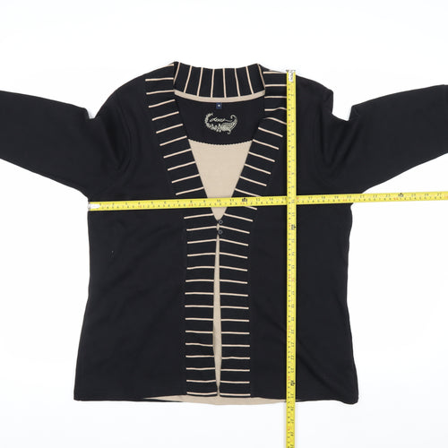 Dash Women’s Black Striped V-Neck Tunic Top Size 16 Cotton Blend