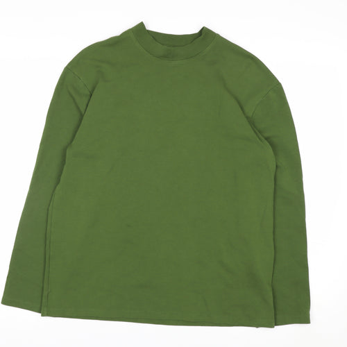 ZARA Women's Green Cotton Pullover Sweatshirt Size S