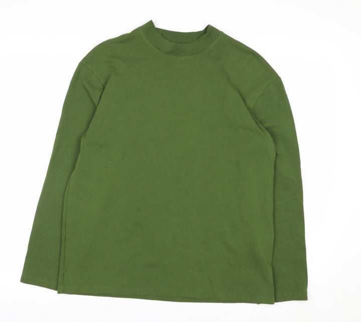 ZARA Women's Green Cotton Pullover Sweatshirt Size S