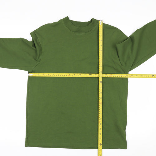 ZARA Women's Green Cotton Pullover Sweatshirt Size S