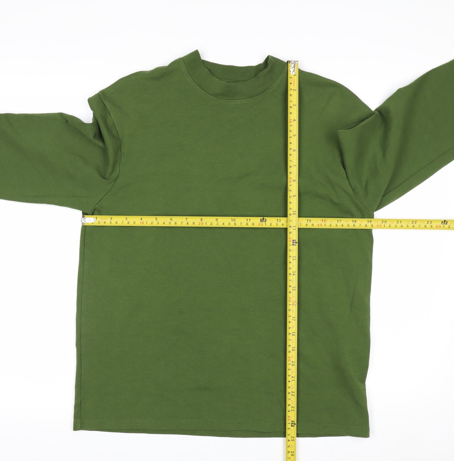 ZARA Women's Green Cotton Pullover Sweatshirt Size S