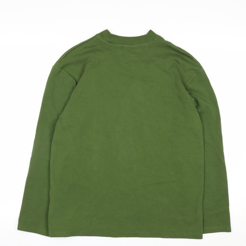 ZARA Women's Green Cotton Pullover Sweatshirt Size S