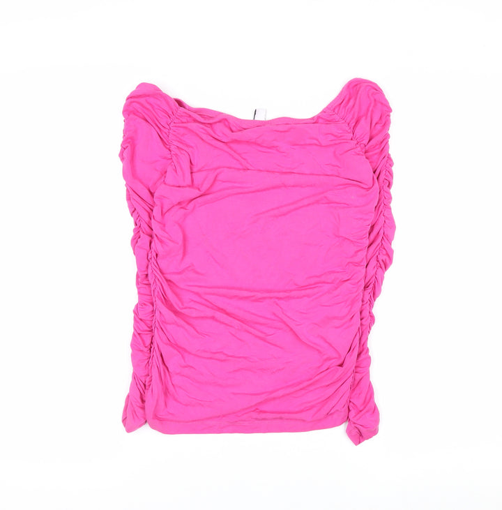 & Other Stories Women’s Pink Off Shoulder Ruched Jersey Blouse Size 8