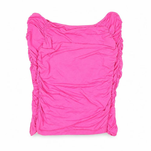 & Other Stories Women’s Pink Off Shoulder Ruched Jersey Blouse Size 8