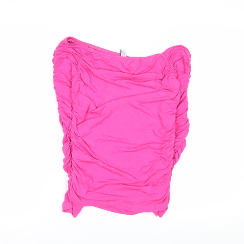 & Other Stories Women’s Pink Off Shoulder Ruched Jersey Blouse Size 8