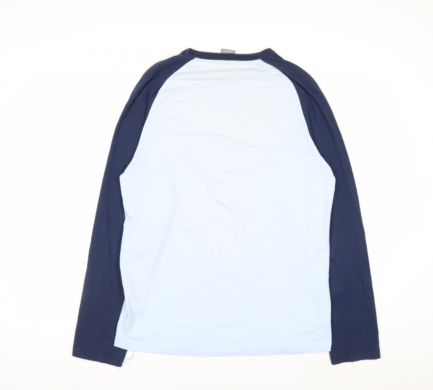Nike Men's Blue Long Sleeve Crew Neck Cotton Top Size M