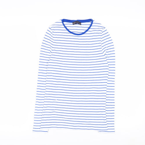 Marks and Spencer Women’s Blue Striped Long Sleeve Cotton T-Shirt Size 8