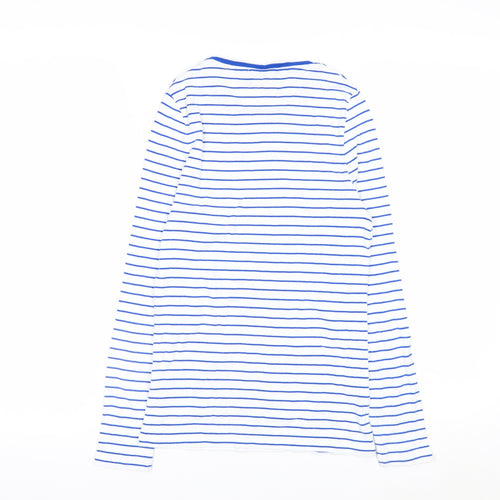 Marks and Spencer Women’s Blue Striped Long Sleeve Cotton T-Shirt Size 8