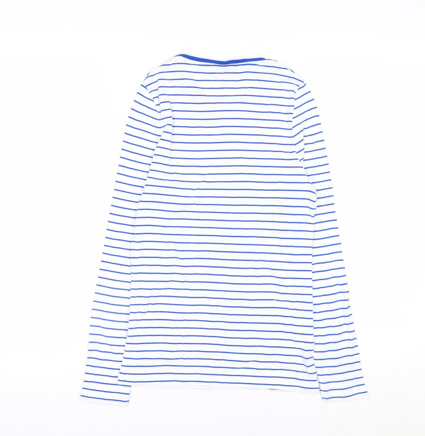 Marks and Spencer Women’s Blue Striped Long Sleeve Cotton T-Shirt Size 8