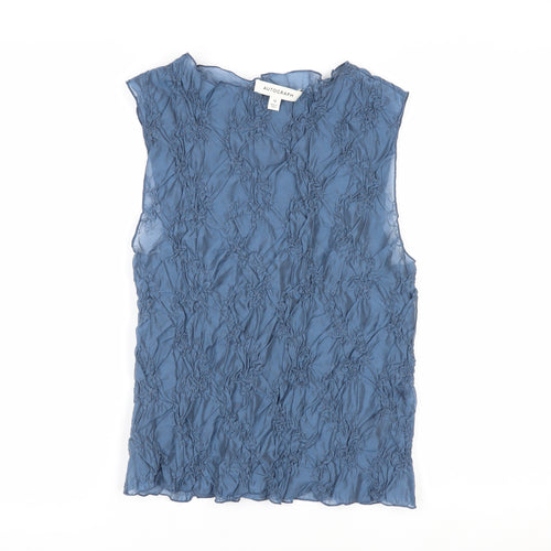 Marks and Spencer Autograph Women Blue Sleeveless Textured Blouse Size 12